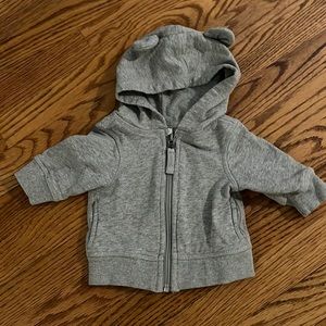Hanna Anderssson 0-3 month gray zip hoodie with ears